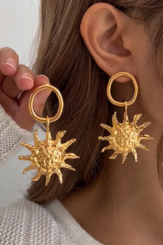 Alloy Sunflower Earrings sold by Micas
