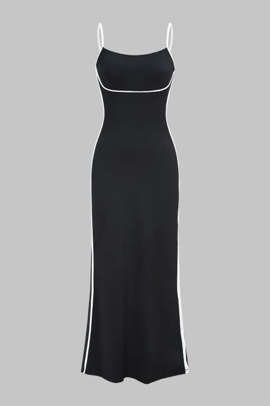 Contrast Binding Slip Bodycon Sleeveless Maxi Dress sold by Micas