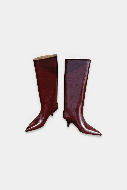 Leather Pointed Knee High Boots sold by Micas