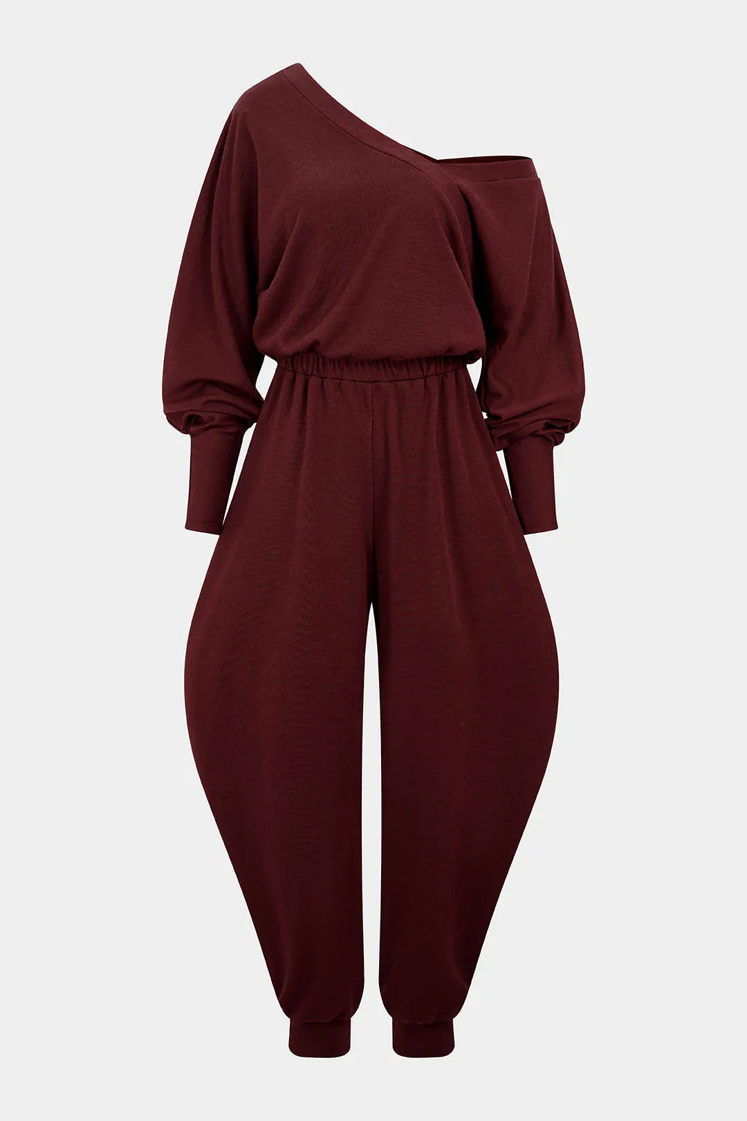 One Shoulder Shirred Long Sleeve Jumpsuit sold by Micas product image thumbnail 2