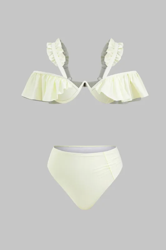 Ruffle Underwire Bikini Set sold by Micas