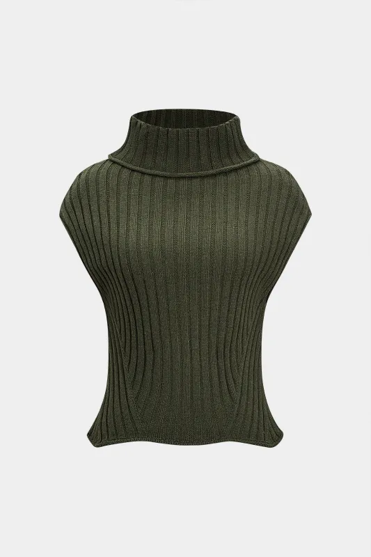 Knit High Neck Ribbed Tank Top sold by Micas