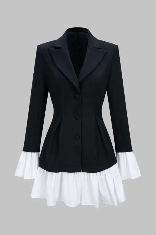 Notched Lapel Bell Long Sleeve Mini Dress sold by Micas