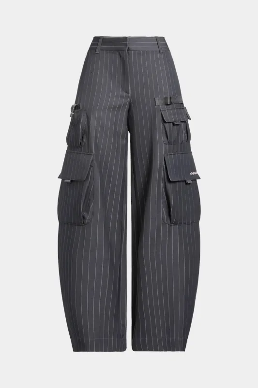 Stripes Print Pocket Wide-Leg Pants sold by Micas