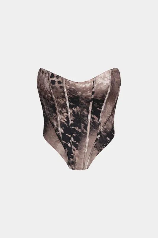 Leopard Print Corset Tube Top sold by Micas