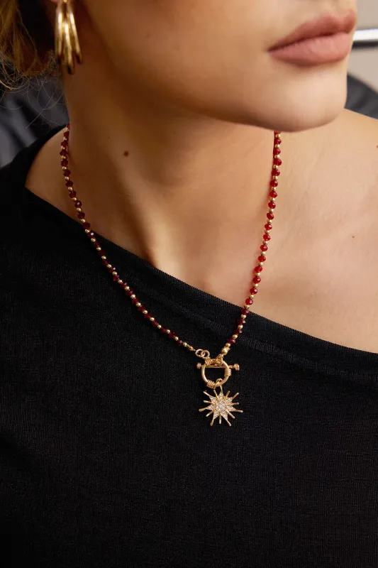 Metal Irregular Beaded Necklace made by Micas