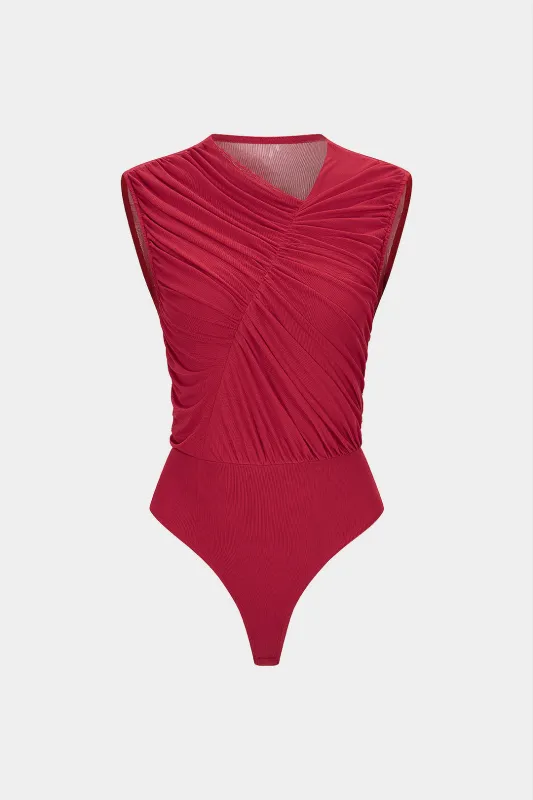 Ruched Sleeveless Bodysuit sold by Micas