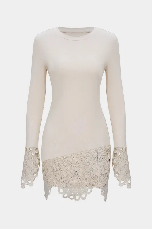 Patchwork Long Sleeve Mini Dress sold by Micas