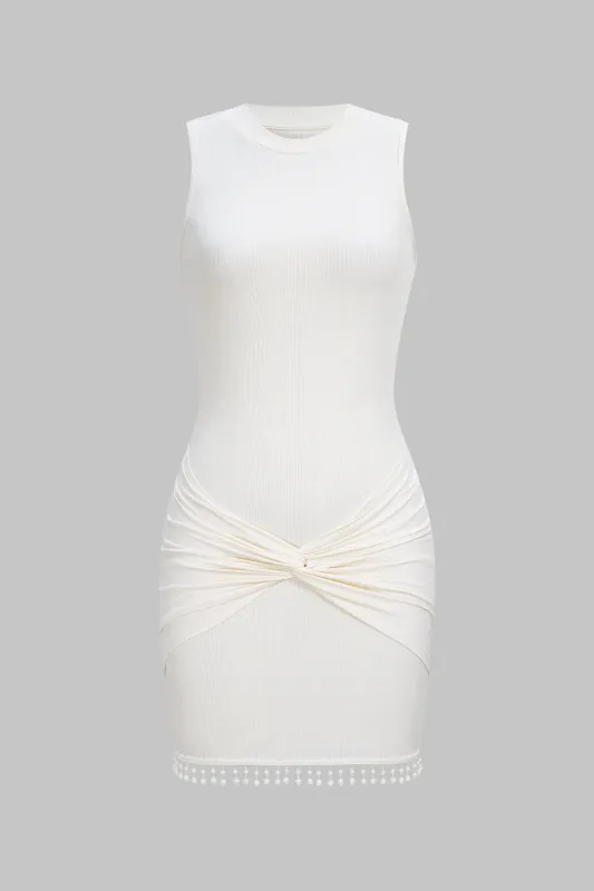 Pearl Fringe Trim Tank Sleeveless Mini Dress sold by Micas