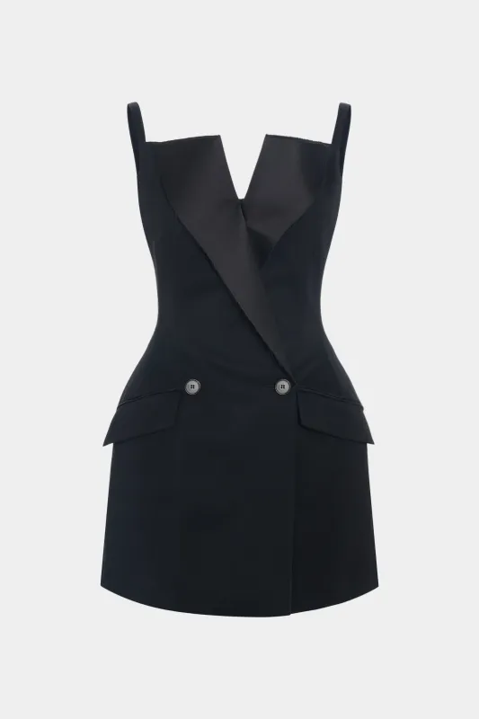 Solid Button Sleeveless Mini Dress sold by Micas