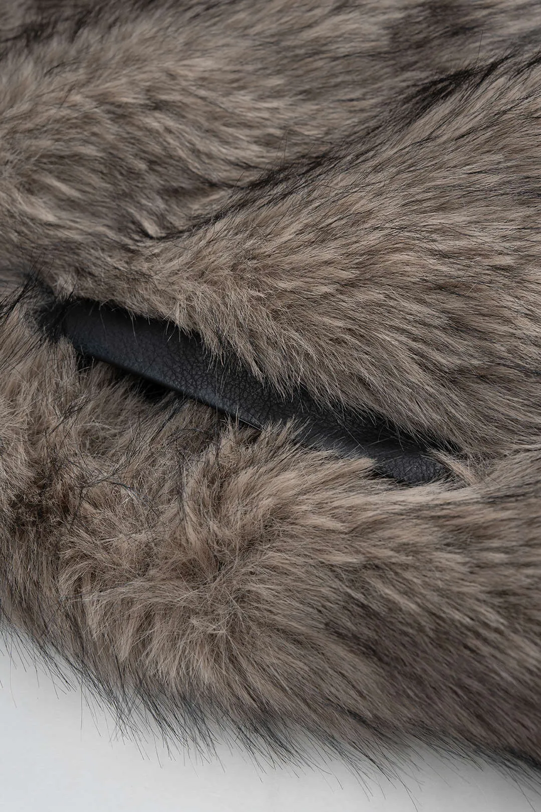 Faux Fur Patchwork Pocket Lapel Zipper Jacket sold by Micas product image thumbnail 4