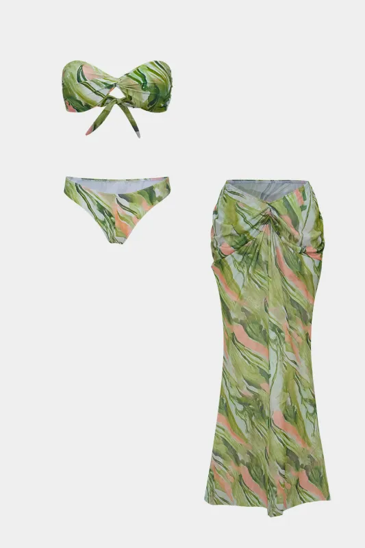 Floral Print Tie-Up Wrap Bikini Set sold by Micas