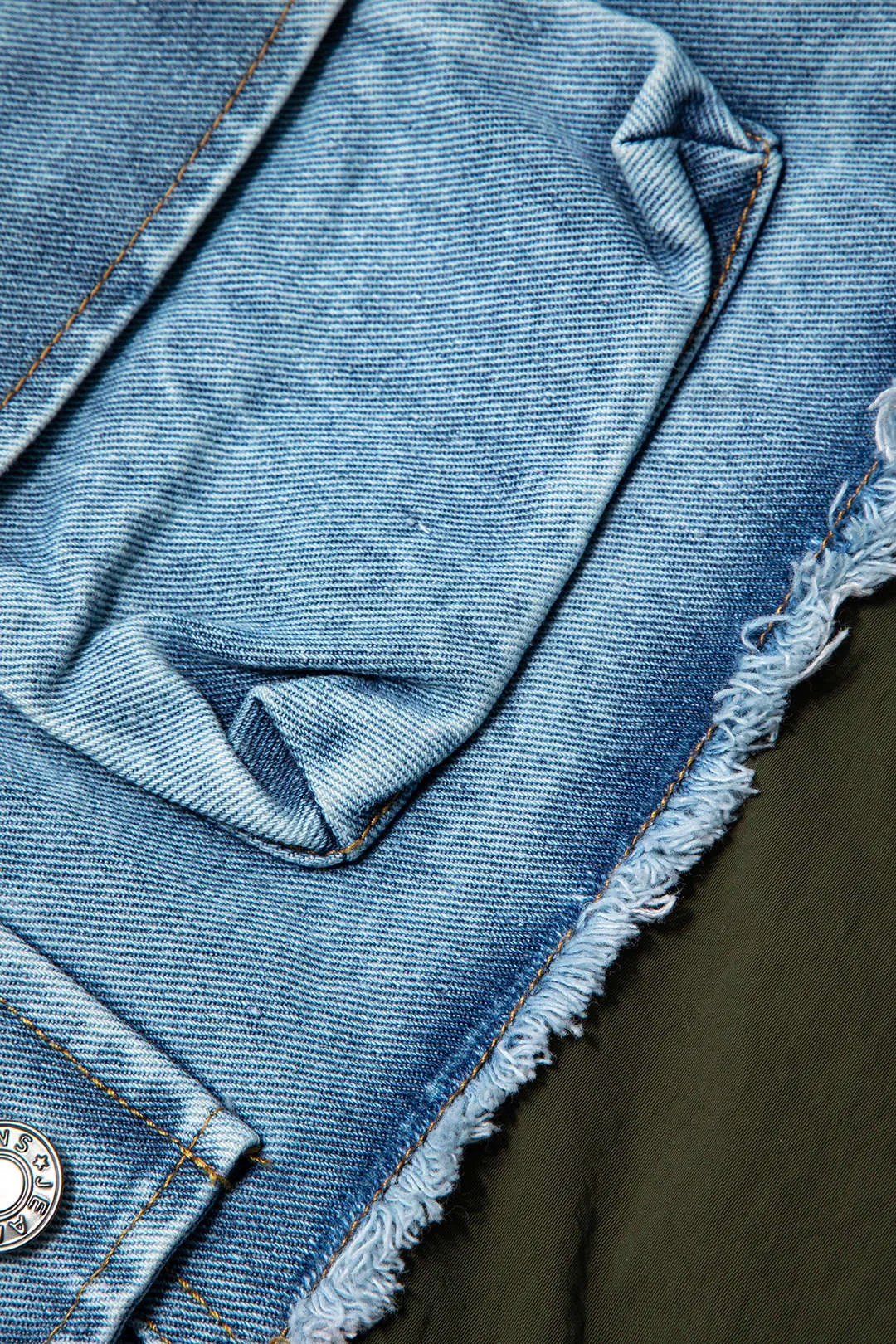 Denim Patchwork 3D Pocket High Waist Skirt sold by Micas product image thumbnail 3