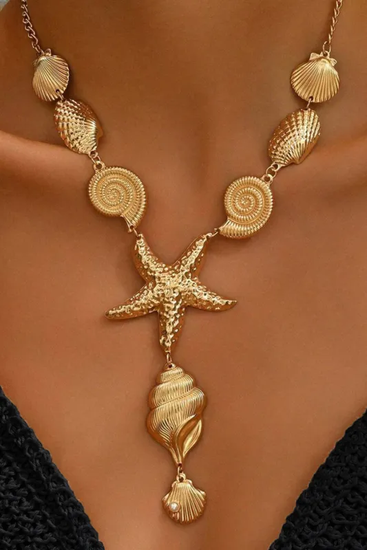 Alloy Seashell Necklace sold by Micas