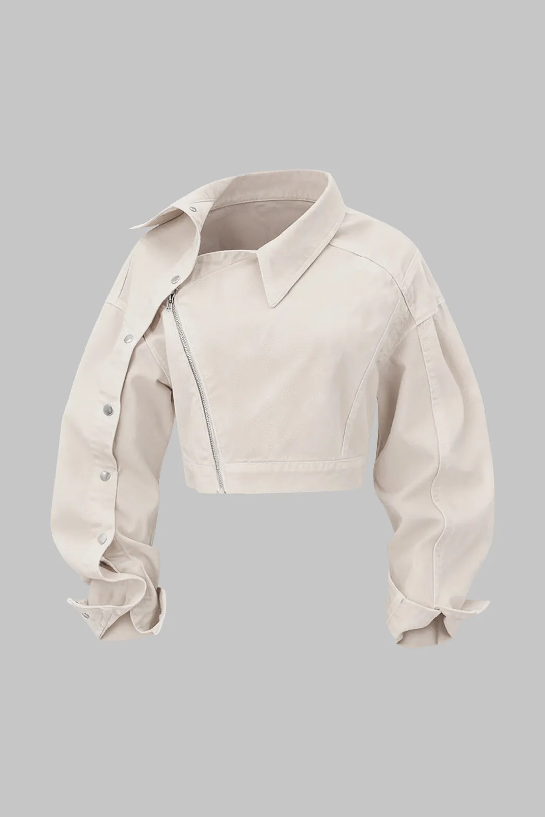 Asymmetrical Zipper Long-Sleeve Shirt sold by Micas product image thumbnail 4