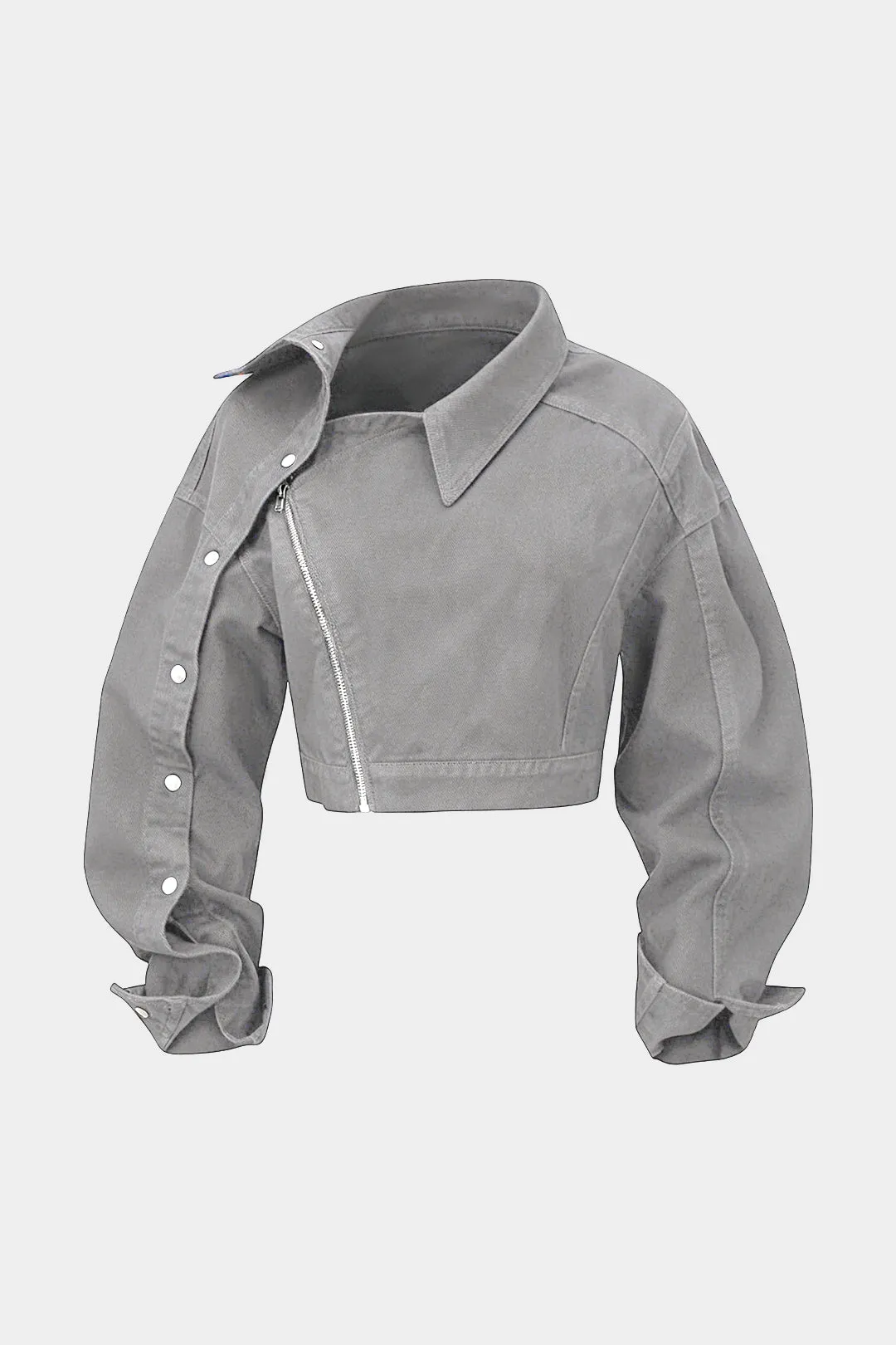 Asymmetrical Zipper Long-Sleeve Shirt sold by Micas product image thumbnail 3