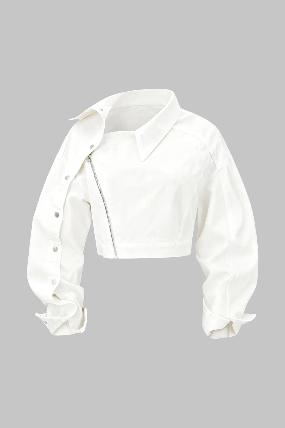 Asymmetrical Zipper Long-Sleeve Shirt sold by Micas