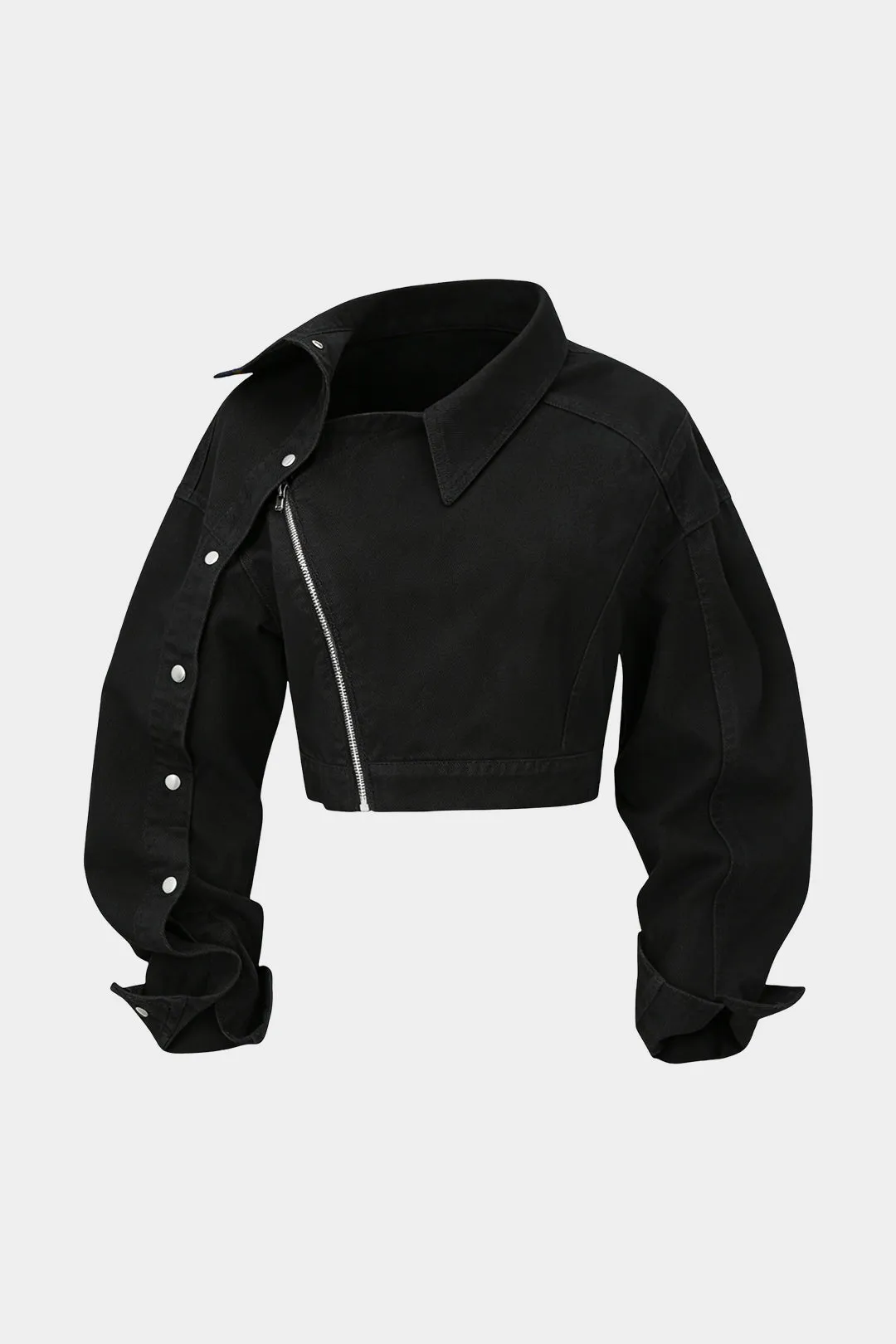 Asymmetrical Zipper Long-Sleeve Shirt sold by Micas product image thumbnail 5