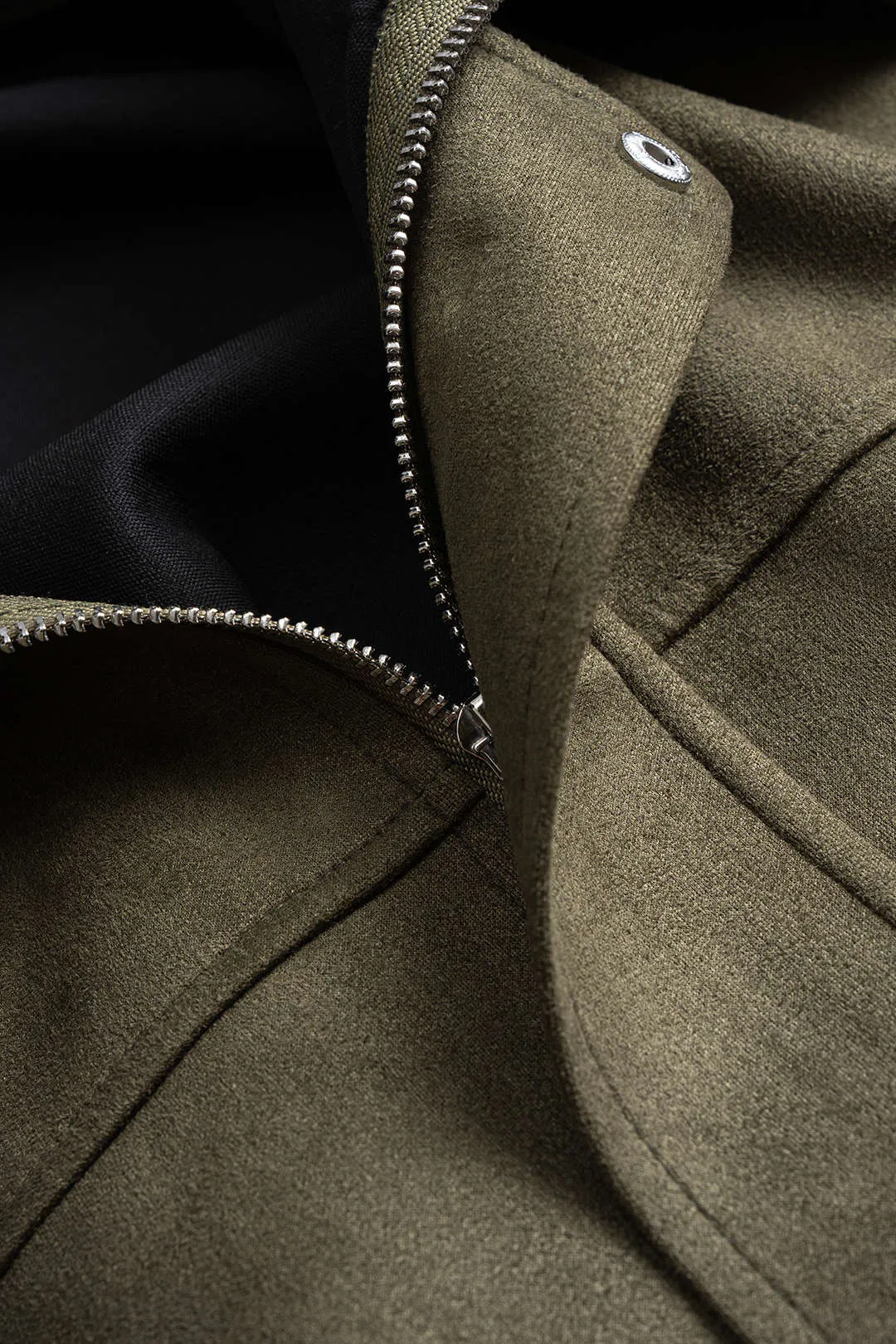 Suede Ruched Zipper Jacket sold by Micas product image thumbnail 3