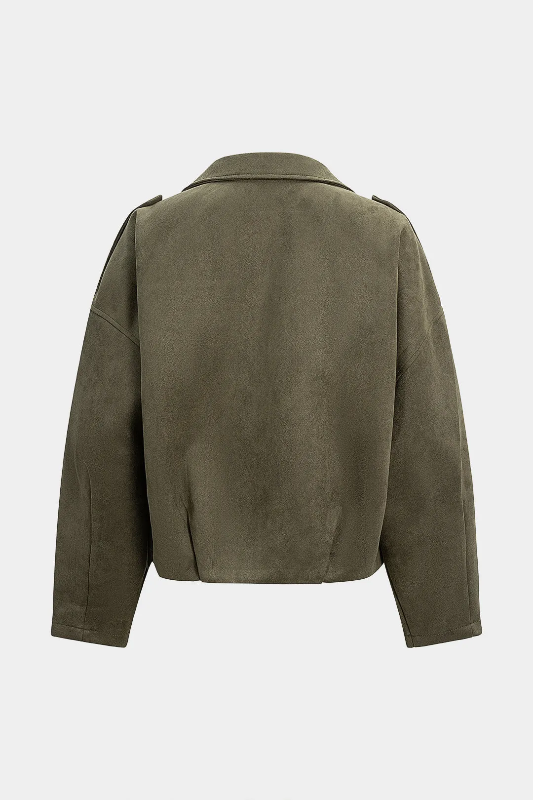 Suede Ruched Zipper Jacket sold by Micas product image thumbnail 2