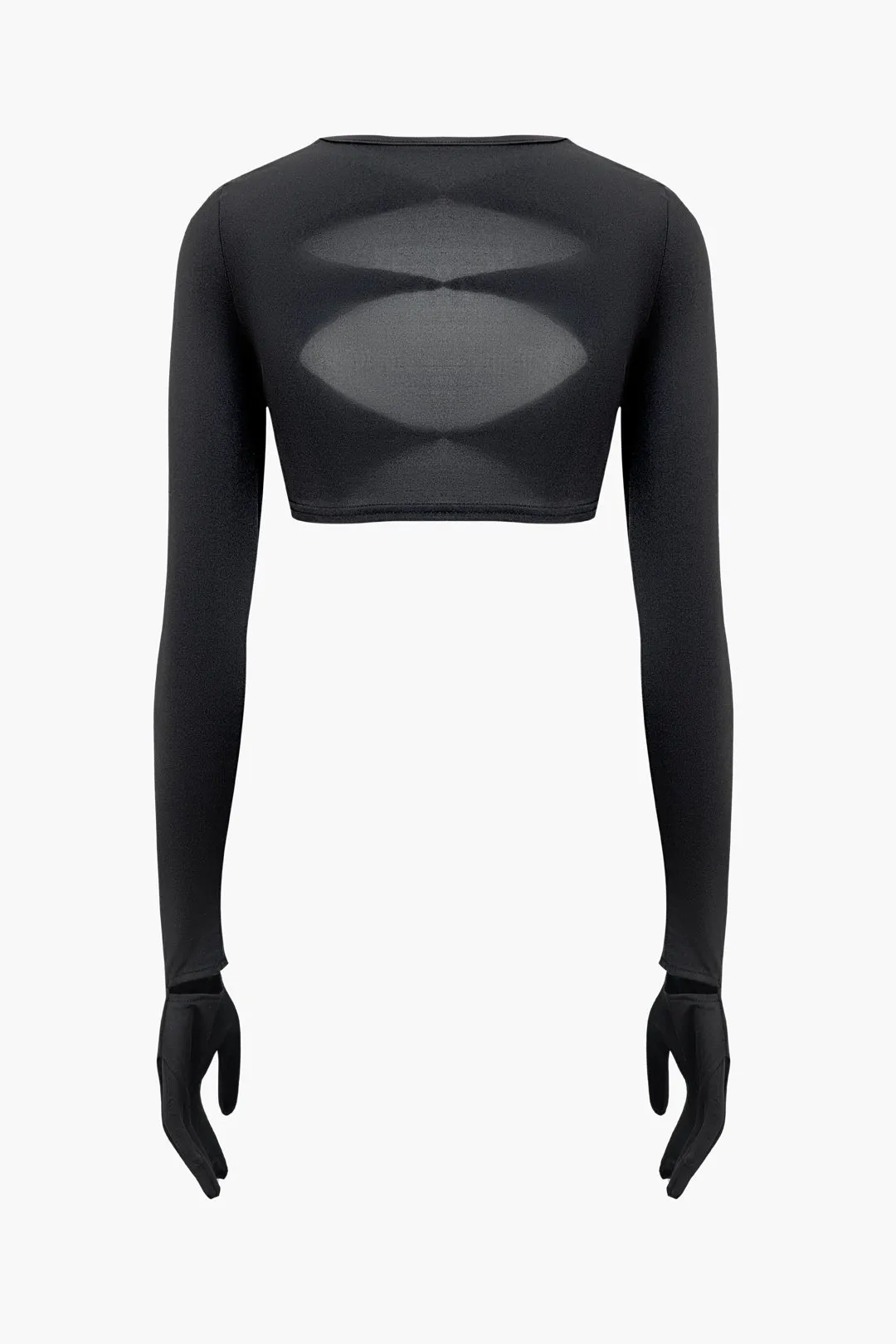 Solid Hollow-Out Long Sleeve Top And Skirt Set sold by Micas product image thumbnail 3