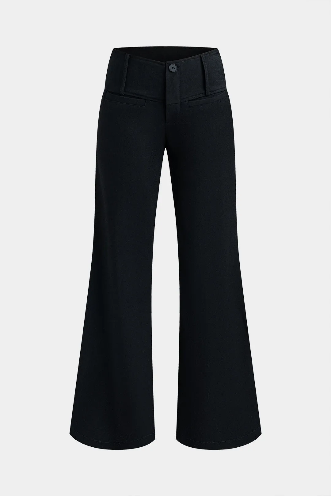 Solid High Waist Flared Pants sold by Micas