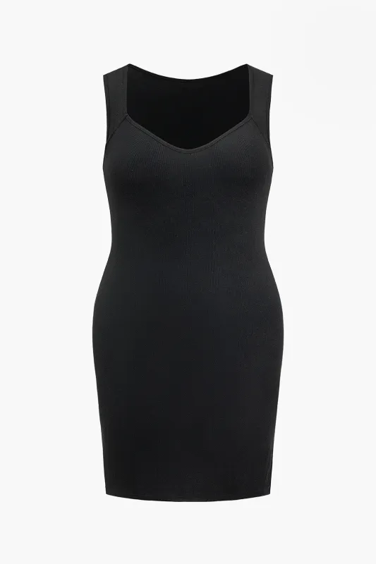 Plus Size Knit Stripes Sleeveless Mini Dress sold by Micas