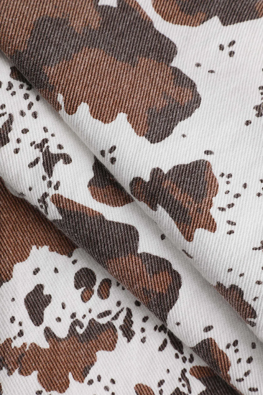 Denim Contrast Print Zipper Flared Pants sold by Micas product image thumbnail 3