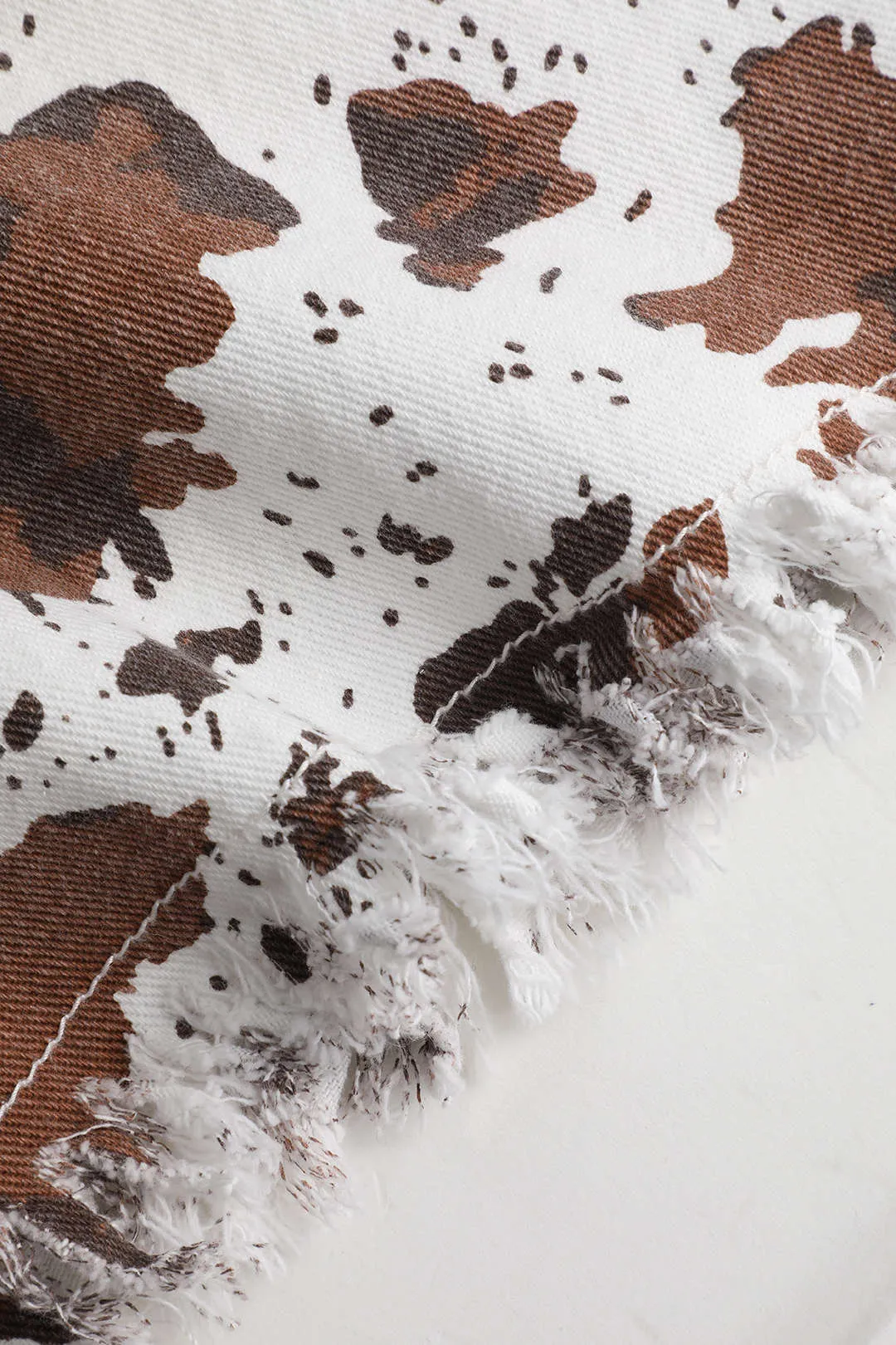 Denim Contrast Print Zipper Flared Pants sold by Micas product image thumbnail 4