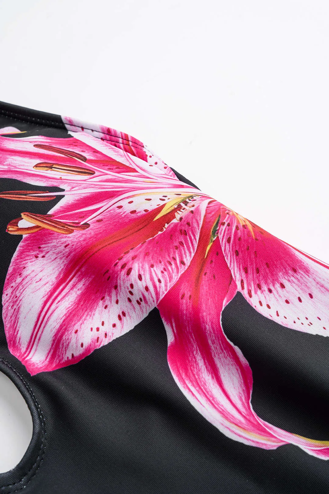 Floral Print Halter Neck Backless Cut Out One-Piece Swimsuit sold by Micas product image thumbnail 4