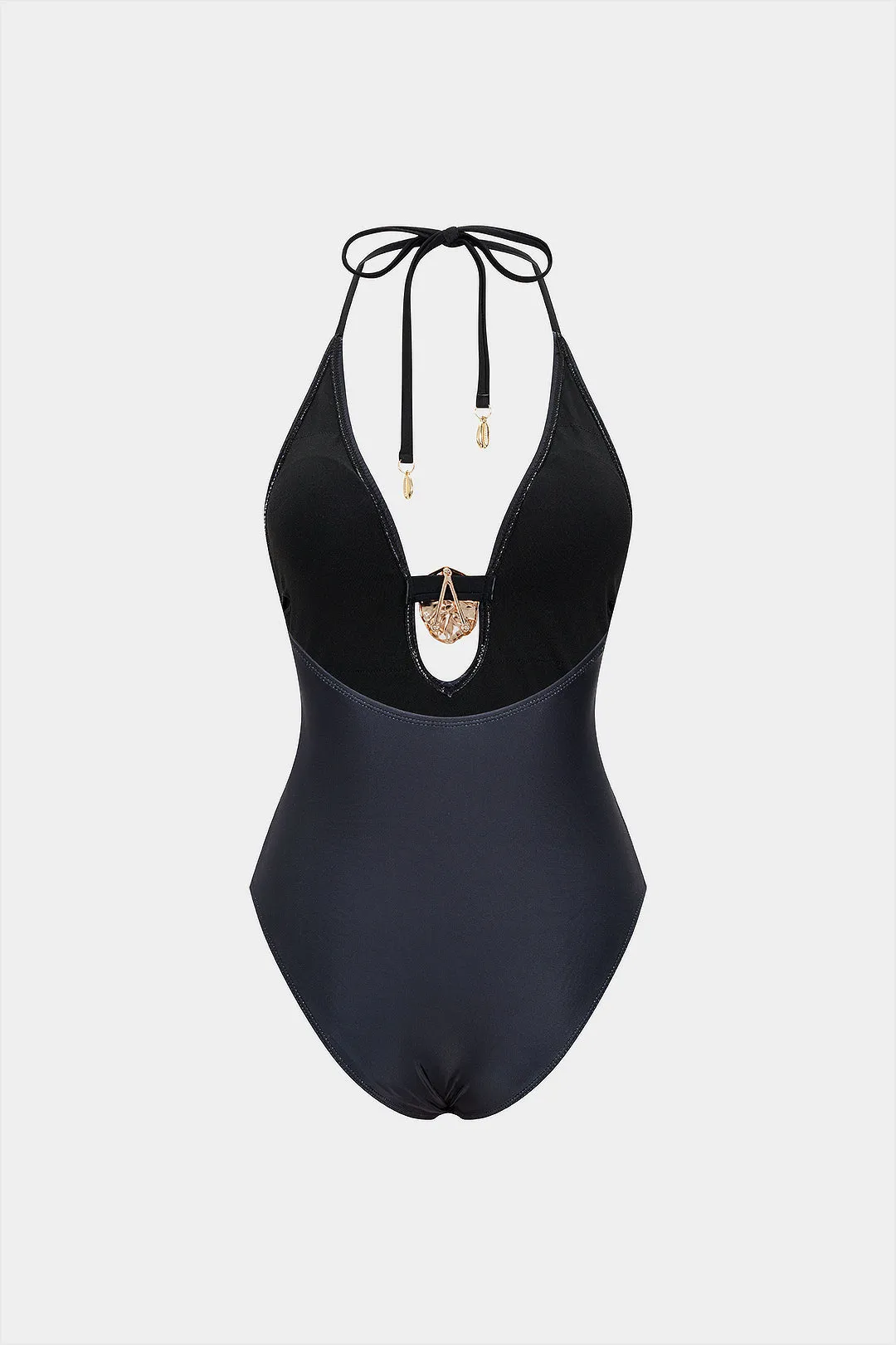 Floral Print Halter Neck Backless Cut Out One-Piece Swimsuit sold by Micas product image thumbnail 2