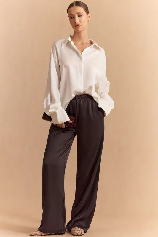 Satin High Waist Straight Leg Pants sold by Micas