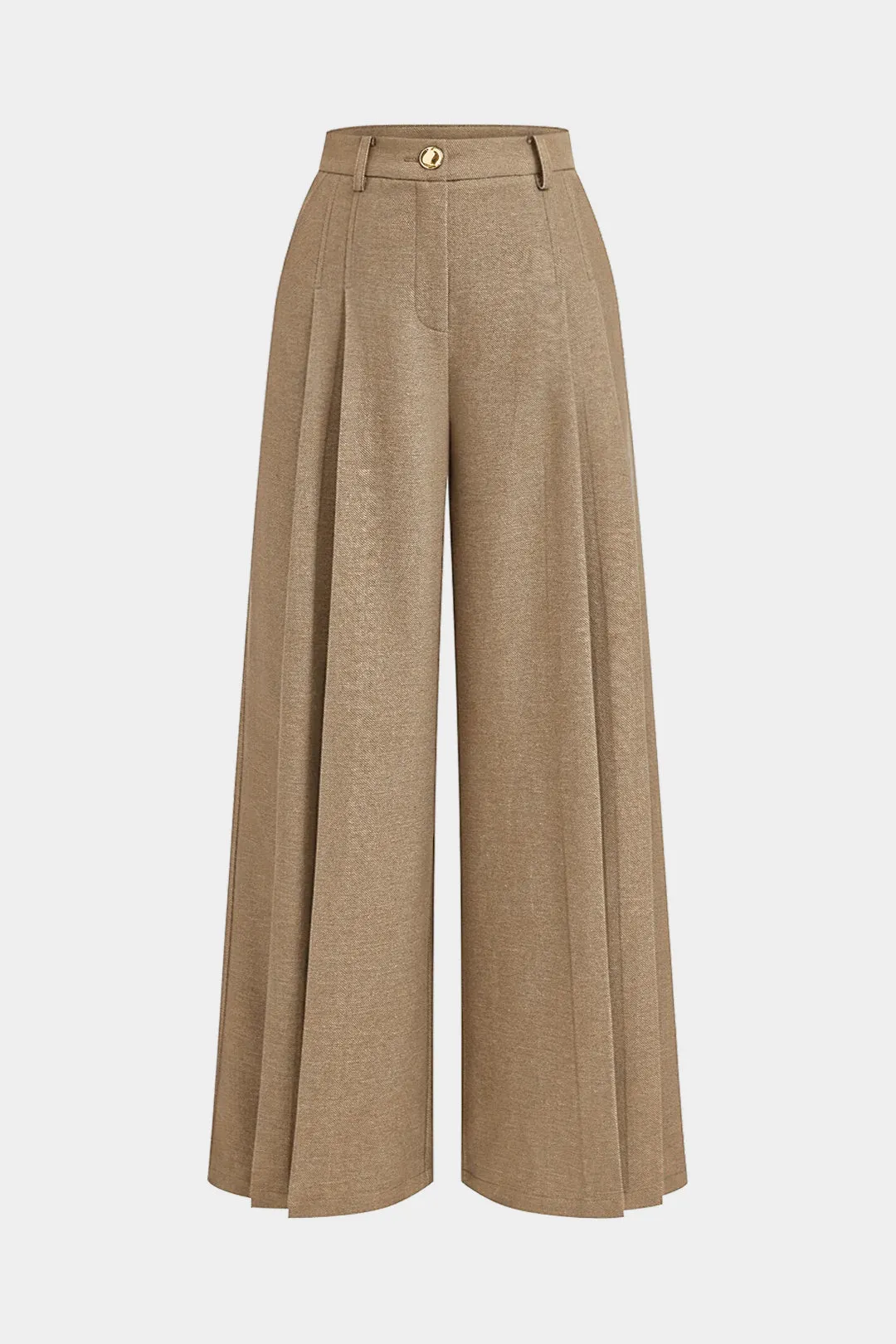 Solid Pleated Wide-Leg Pants sold by Micas product image thumbnail 3
