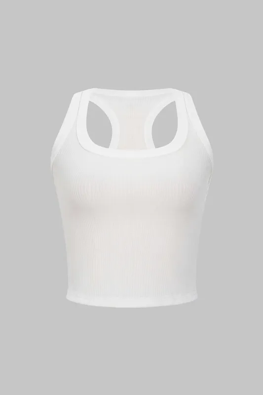 Basic U-Neck Crop Tank Top sold by Micas