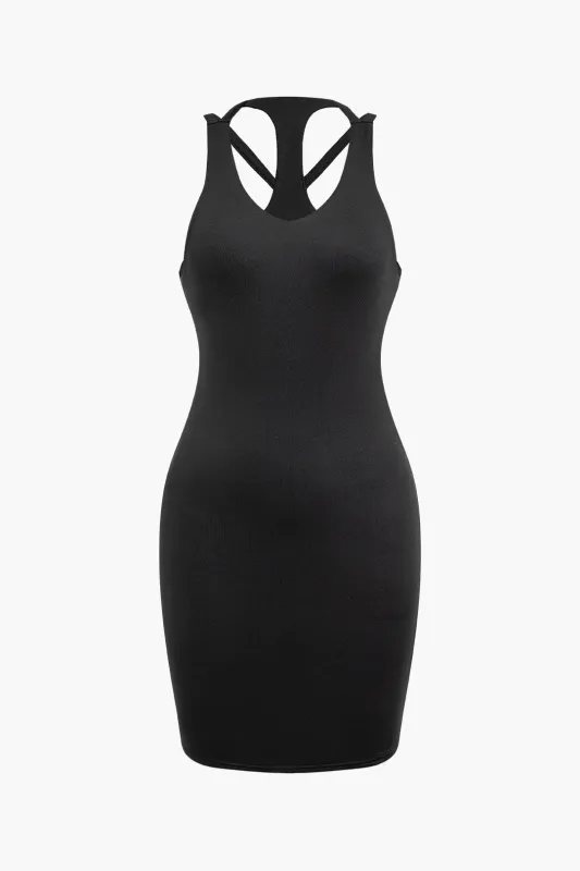 Crossed Backless Sleeveless Mini Dress sold by Micas