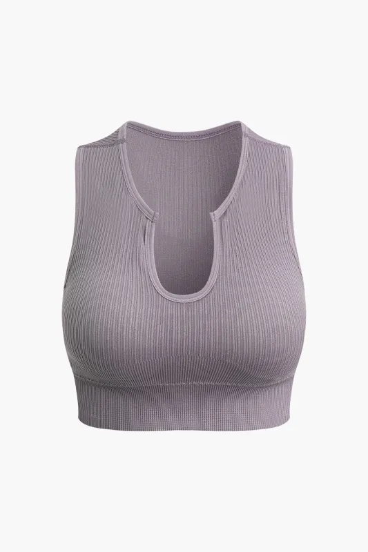 Solid Ribbed Sports Bra sold by Micas