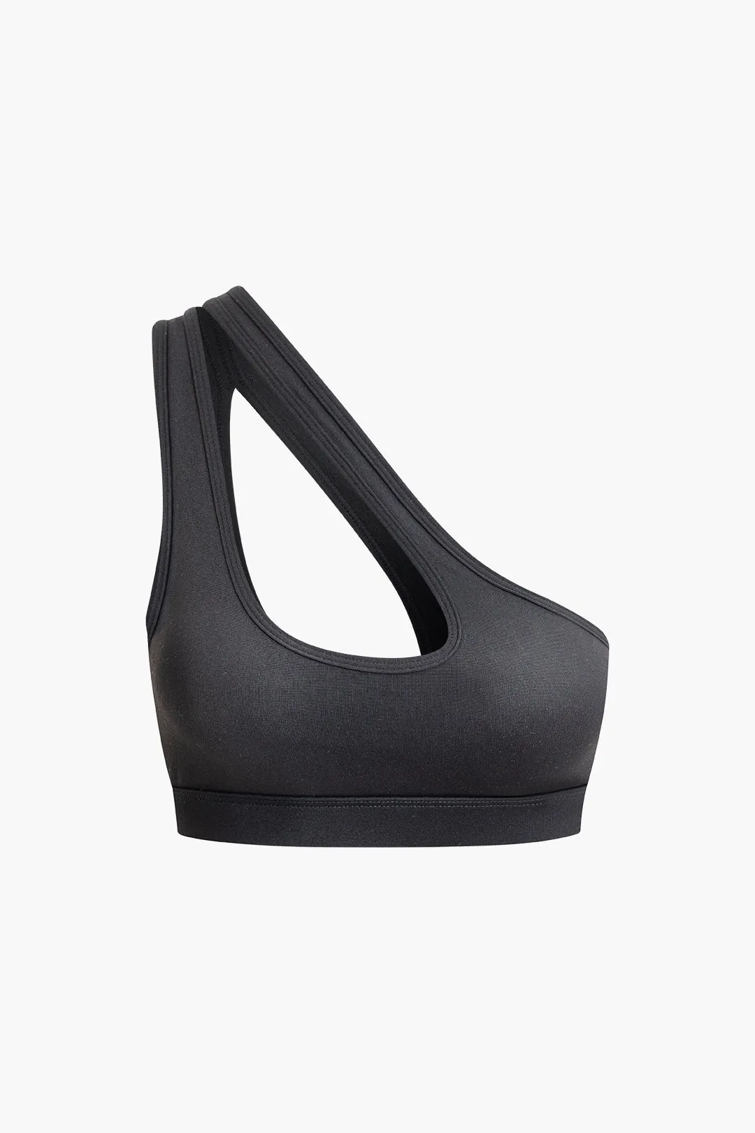 Asymmetrical Hollow Out Sports Bra sold by Micas