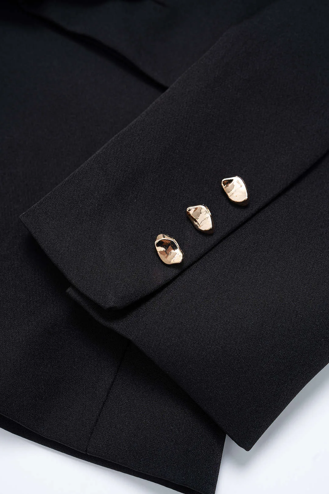 Notched Lapel Metallic Decor Ruched Asymmetrical Blazer sold by Micas product image thumbnail 4