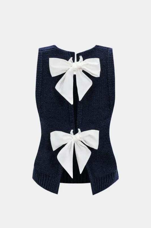 Knit Bow Tie-Up Tank Top sold by Micas