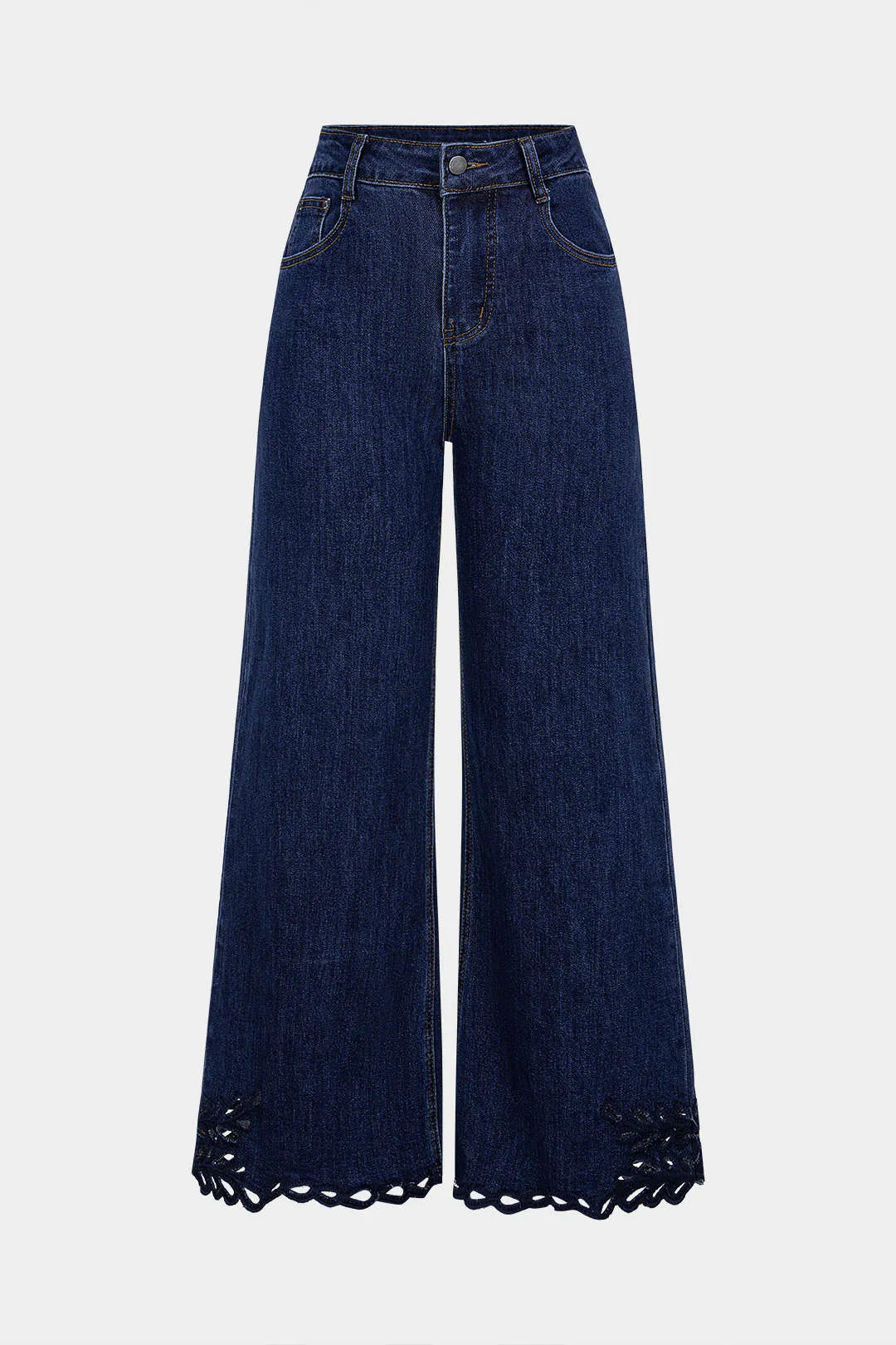 Denim Patchwork Cut Out Straight Leg Jeans sold by Micas