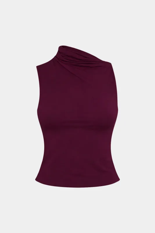 Asymmetrical Ruched Tank Top sold by Micas