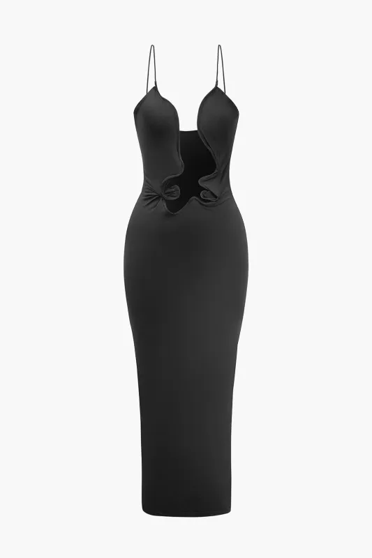 Solid Cut Out Sleeveless Maxi Dress sold by Micas