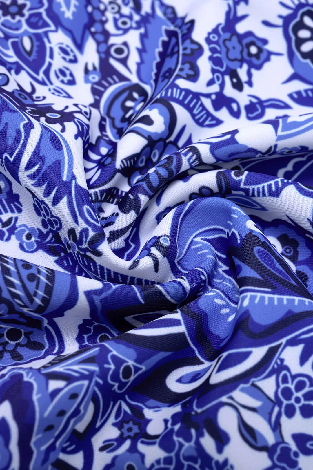 Retro Print V-Neck Tie-Up One-Piece Swimsuit sold by Micas product image thumbnail 3