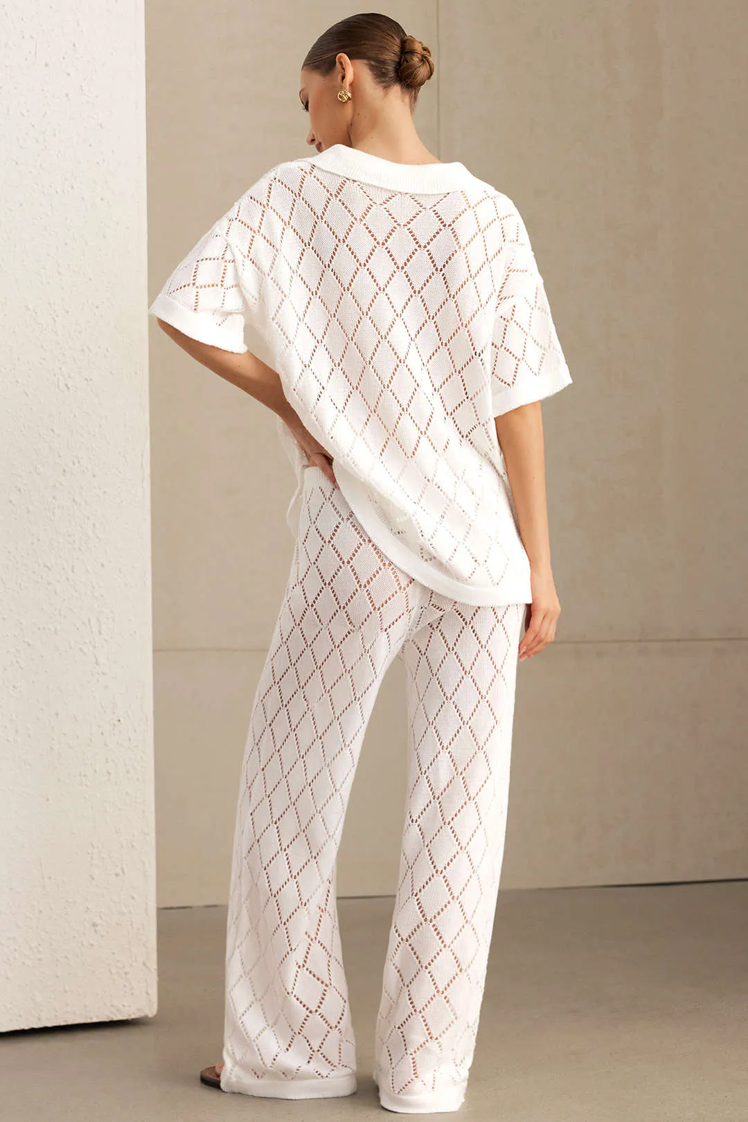 Knit Cut Out Button Cardigan And Pants Set sold by Micas product image thumbnail 2