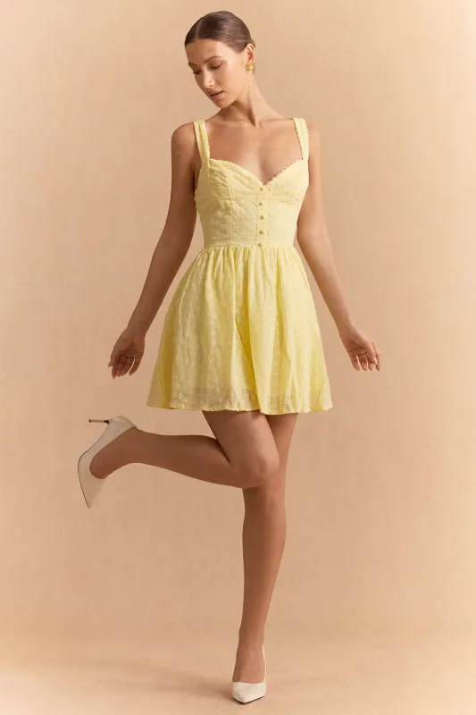 V-Neck Lace Hollow Out Sleeveless Mini Dress sold by Micas