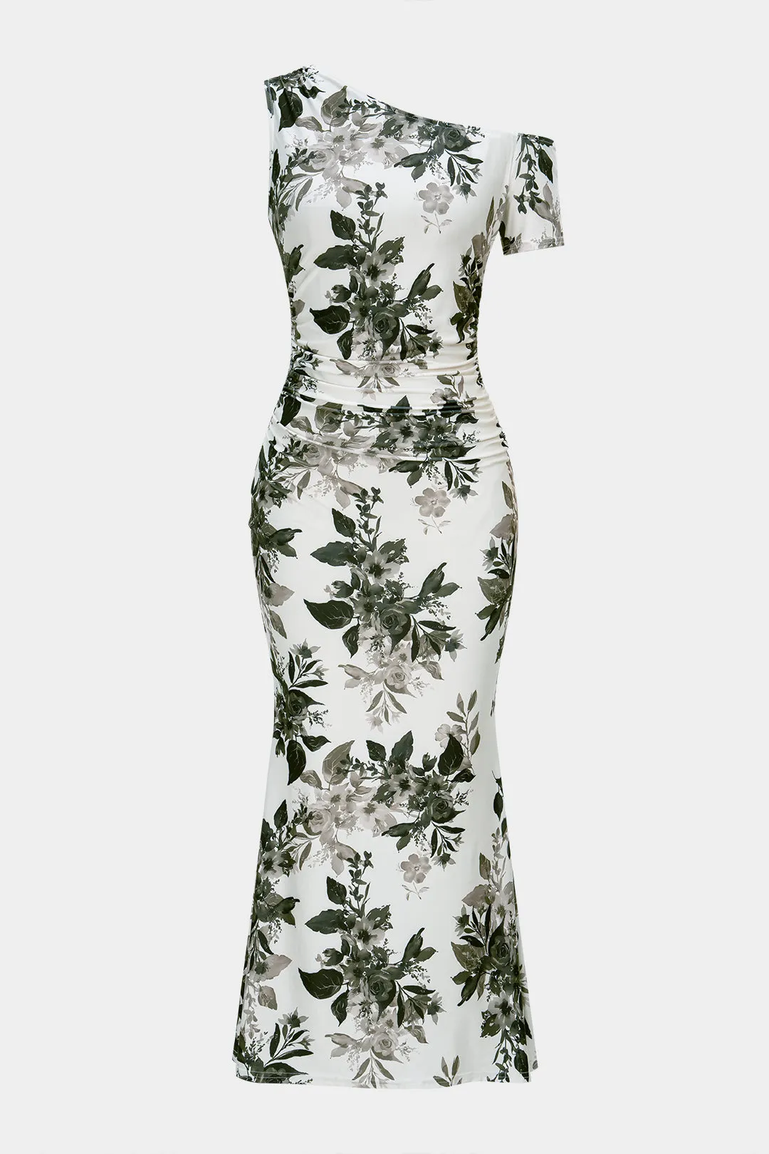 Floral Print One Shoulder Sleeveless Maxi Dress sold by Micas