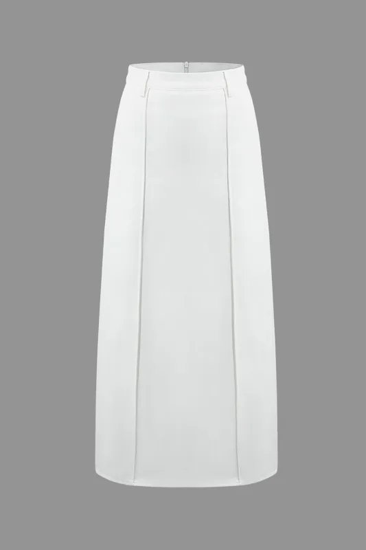 Solid Zipper Low Waist Skirt made by Micas