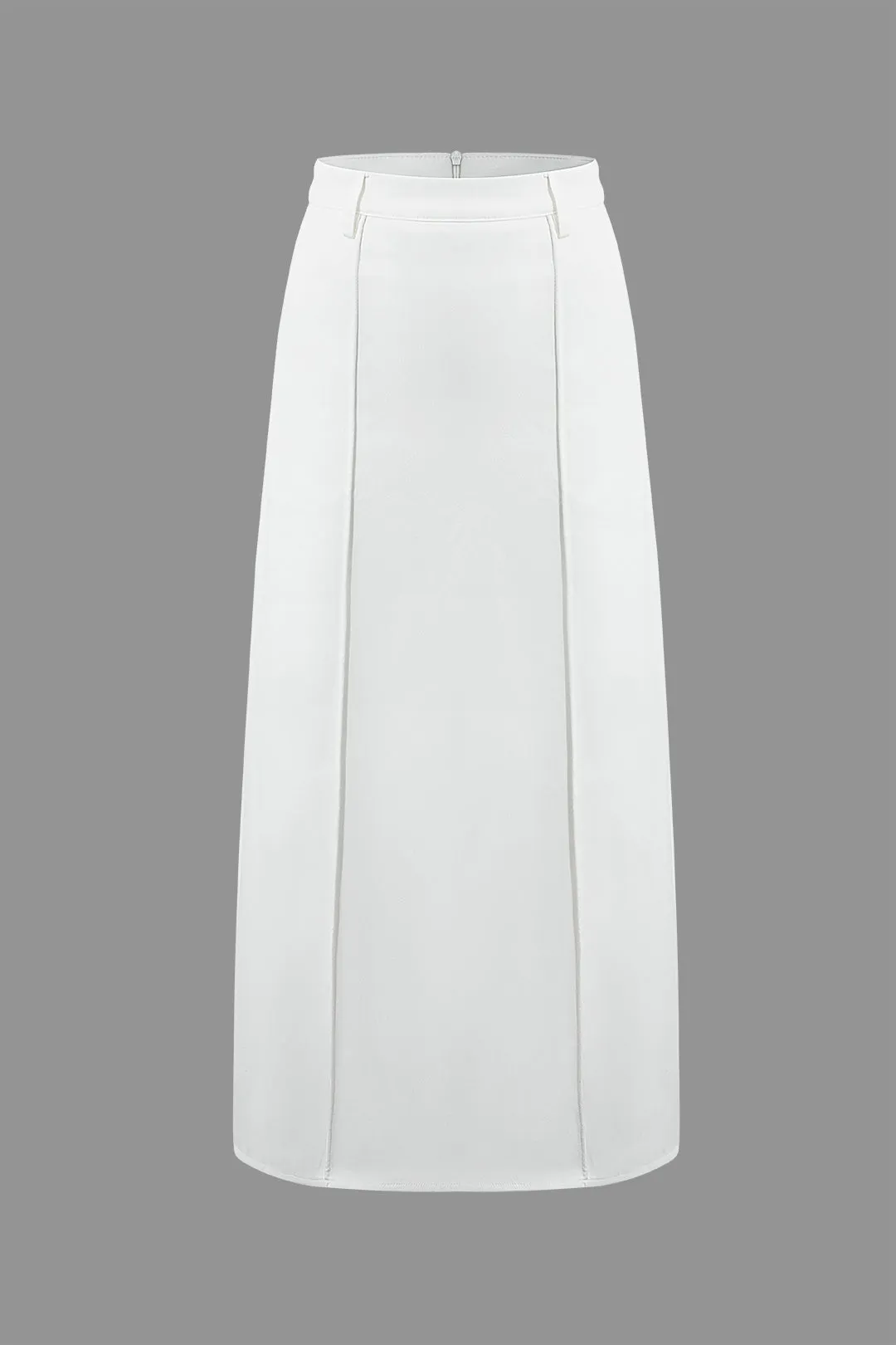 Solid Zipper Low Waist Skirt sold by Micas