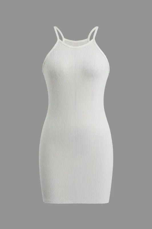 Solid Ribbed Sleeveless Mini Dress sold by Micas