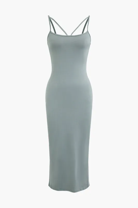Solid Sleeveless Midi Dress sold by Micas